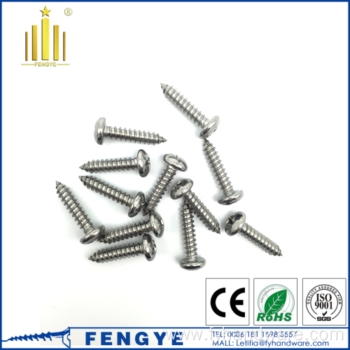 DIN7891 stainless steel pan head tapping screw